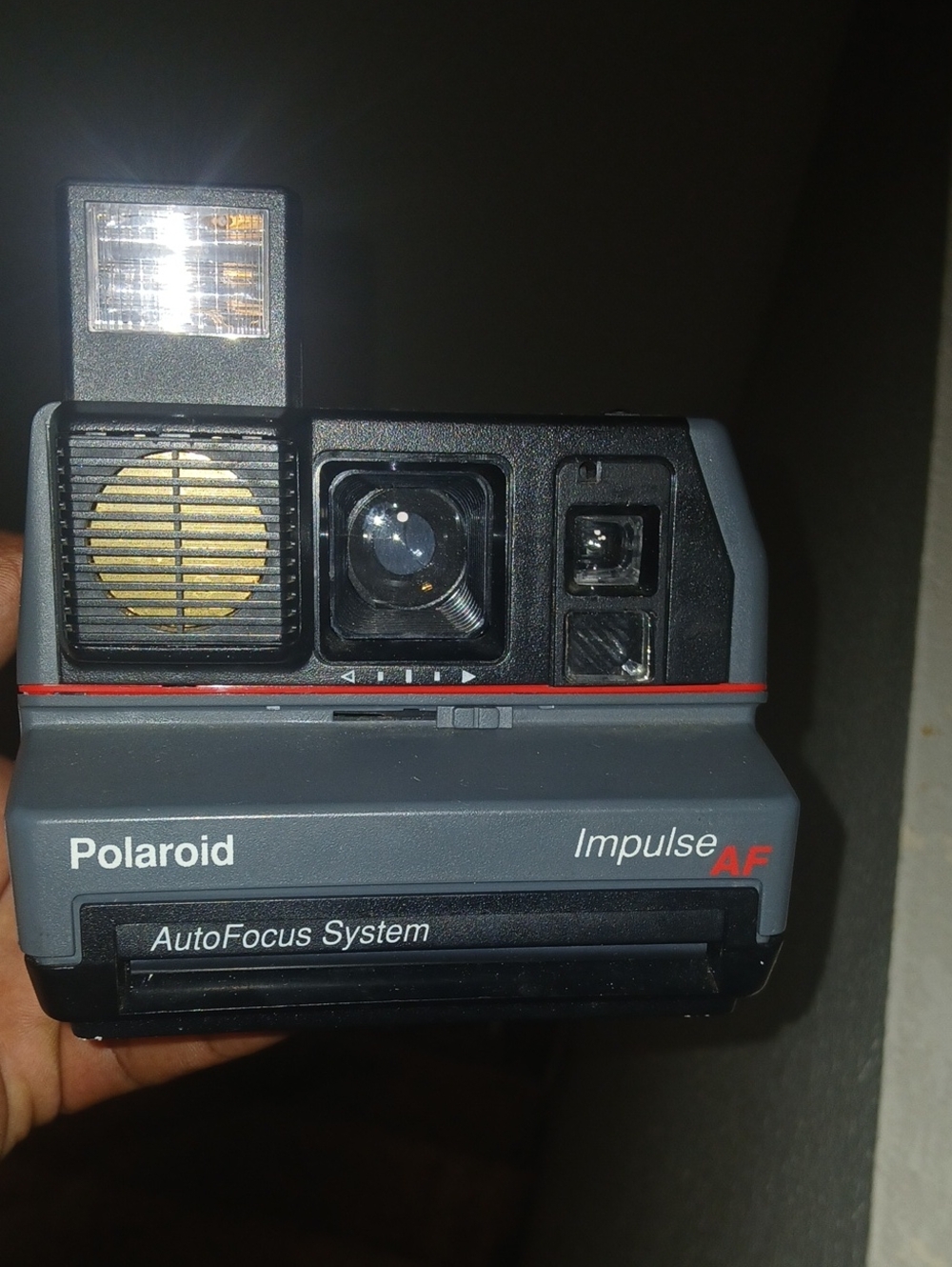 Polaroid Impulse AF Instant Camera — Gray, Black, Red Accents